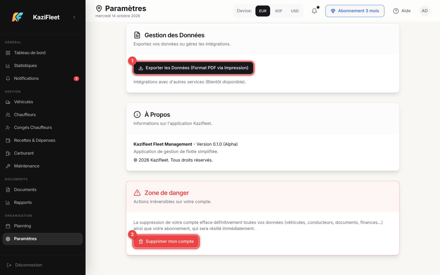 Supprimer mon compte — ordinateur
